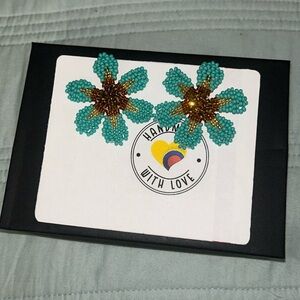 Flowers Beaded Stud Seed Beaded embera Earrings